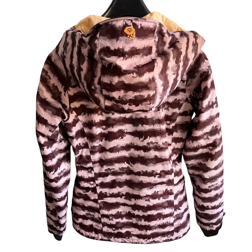 Mountain Hardwear Barnsie Purple Plum Striped Ski Snow Jacket RECCO Tech XS - Picture 3 of 15